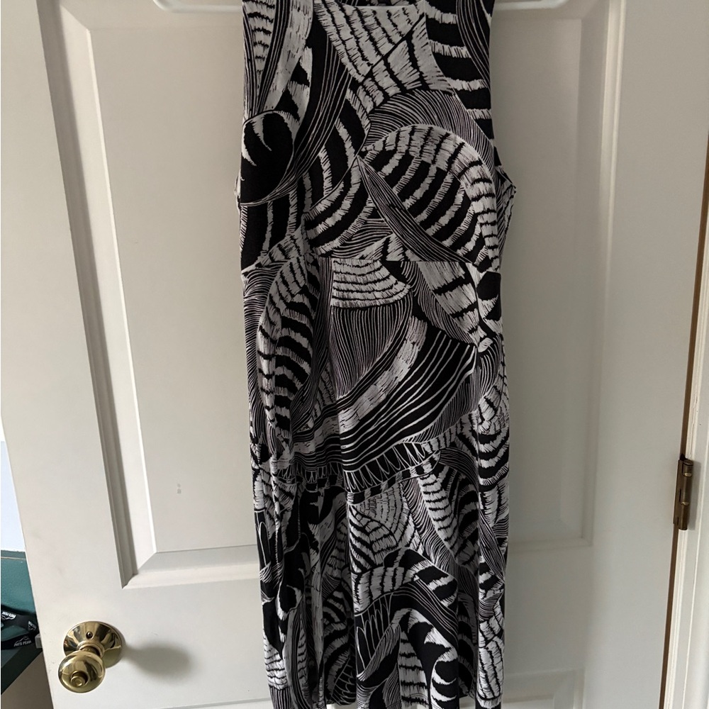 Athleta Black and White Patterned Santorini High Neck Dress